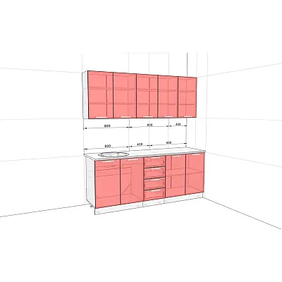 Модульна кухня Хай-тек 2000 мм Медовий-1