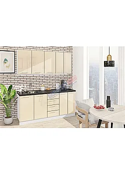 Модульная кухня Комфорт Хай-тек 1,8 метра Крем