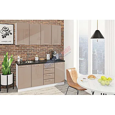 Модульна кухня Хай-тек 1.6 метра Медовий-0