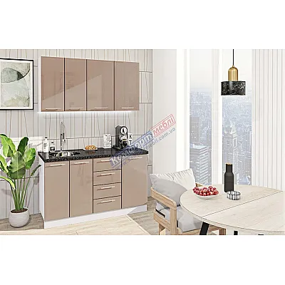 Модульна кухня Хай-тек 140 см Медовий-0