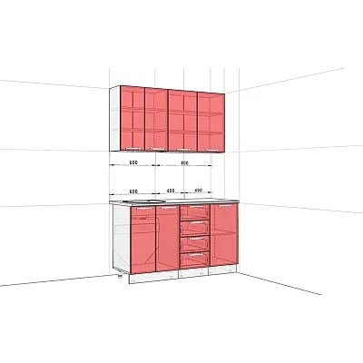 Модульна кухня Хай-тек 140 см Медовий-1