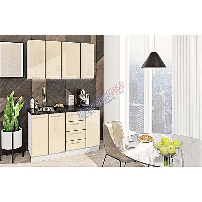 Модульна кухня Хай-тек 1.3 м Крем-0
