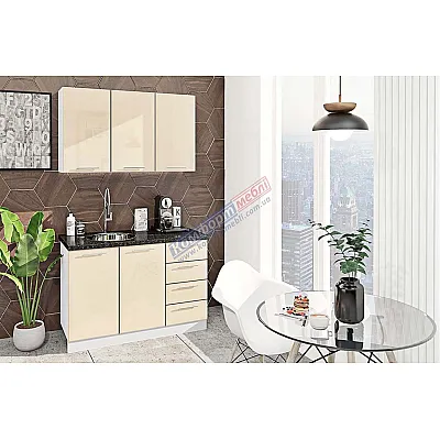 Модульна кухня Хай-тек 120 см Крем-0