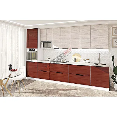 Модульна кухня Хай-тек текстурований 3,4м Горіх, Дуб вибілений-0