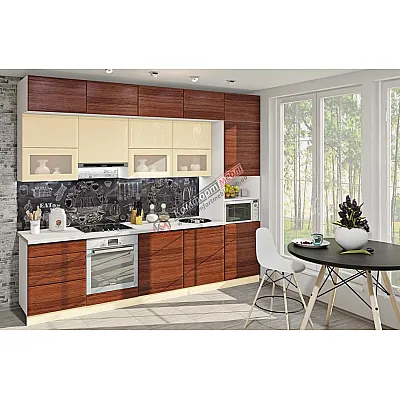 Модульна кухня Хай-тек текстурований 3000мм Дуб альпійський, Крем-0