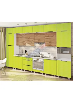 Модульная кухня Комфорт Хай-тек текстурированный 3,6 метра Дуб золотой, Лайм