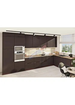 Модульная кухня Комфорт Хай-тек софт-тач супермат 4х2.2м угловая Смоки