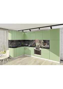 Модульная кухня Комфорт Хай-тек софт-тач супермат 3300 х 2800мм угловая Крем