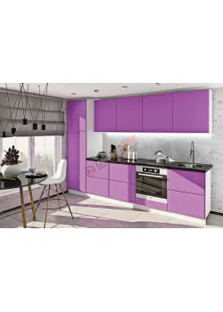 Модульная кухня Комфорт Хай-тек софт-тач супермат 360см Сирень