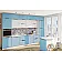 Модульна кухня Хай-тек софт-тач супермат 3,6м з кухонним островом Білий, Голубий-4-thumb