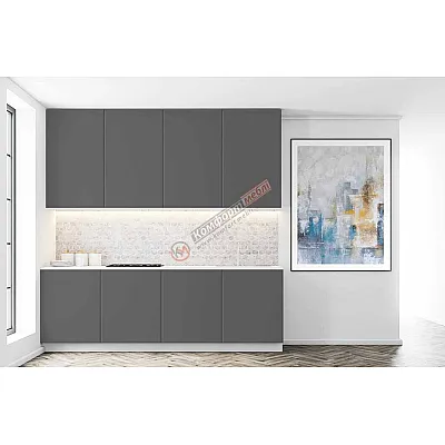 Модульна кухня Хай-тек софт-тач супермат 2м Графіт-0