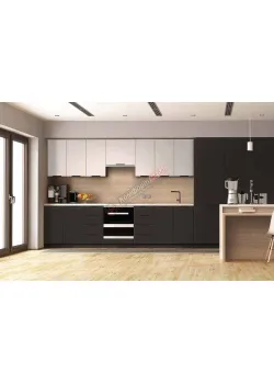 Модульная кухня Комфорт Хай-тек софт-тач супермат 4.8м Белый, Смоки