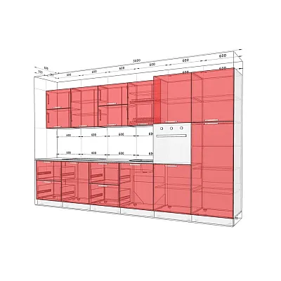 Модульна кухня Хай-тек софт-тач супермат 3,6м-1