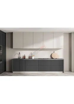 Модульная кухня Комфорт Хай-тек софт-тач супермат 2.4 м Белый, Грифель