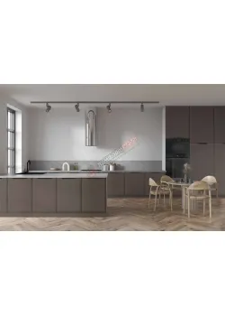 Модульная кухня Комфорт Хай-тек софт-тач супермат 5.3 метра с кухонным островом Смоки