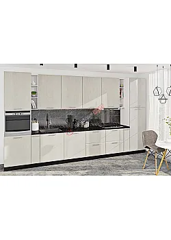 Модульная кухня Комфорт Хай-тек софт-тач супермат 4 метра Пломбир