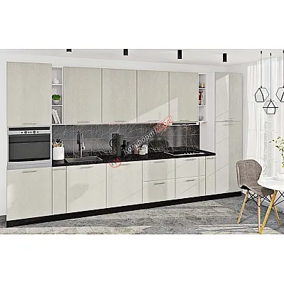 Модульна кухня Хай-тек софт-тач супермат 4 метра Пломбір-0