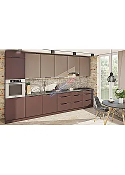 Модульная кухня Комфорт Хай-тек софт-тач супермат 360см Капучино, Сахара