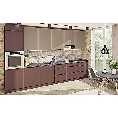 Модульна кухня Хай-тек софт-тач супермат 360см Капучіно, Сахара-0