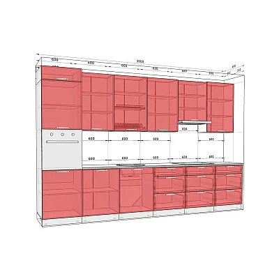Модульна кухня Хай-тек софт-тач супермат 360см Капучіно, Сахара-1