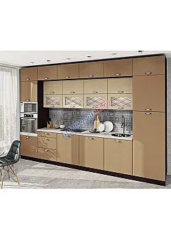 Модульная кухня Комфорт Хай-тек софт-тач супермат 3,6м Капучино, Крем