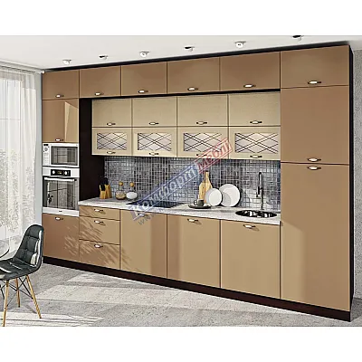 Модульна кухня Хай-тек софт-тач супермат 3,6м Капучіно, Крем-0