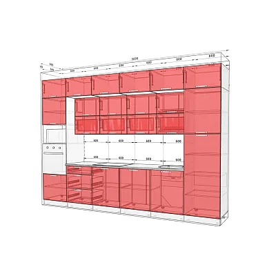 Модульна кухня Хай-тек софт-тач супермат 3,6м Капучіно, Крем-1