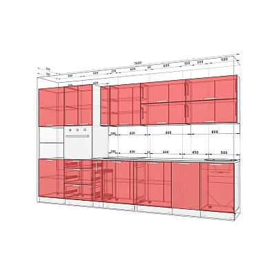 Модульна кухня Хай-тек софт-тач супермат 3,6м 1-1
