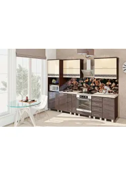 Модульная кухня Комфорт Хай-тек с цветной печатью 2.8м Крем, Шоколад