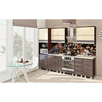 Модульна кухня Хай-тек з кольоровим друком 2.8м Крем, Шоколад-0