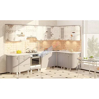 Модульна кухня Хай-тек з кольоровим друком 3,1х1,7м кутова Металік-0