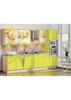 Модульная кухня Комфорт Хай-тек с цветной печатью 3,3м Лайм