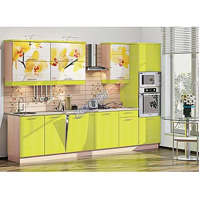 Модульна кухня Хай-тек з кольоровим друком 3,3м Лайм-0