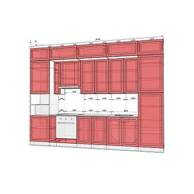 Модульна кухня Діамант 3.6м з кухонним островом Білий, Дуб золотий Модульна кухня Діамант 3.6м з кухонним островом Білий, Дуб золотий-1