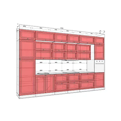 Модульна кухня Діамант 4м з кухонним островом Білий, Графіт Модульна кухня Діамант 4м з кухонним островом Білий, Графіт-1