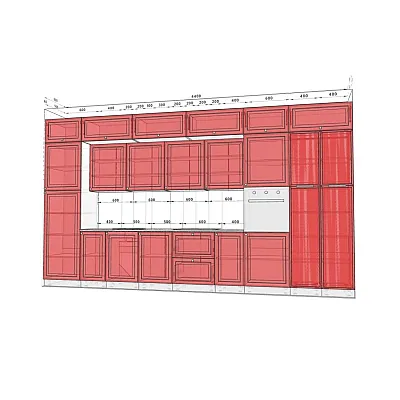 Модульна кухня Діамант 4.4м з островом Білий, Крем Модульна кухня Діамант 4.4м з островом Білий, Крем-1