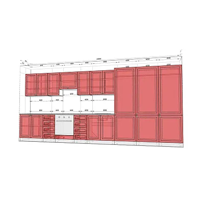 Модульна кухня Діамант 4,8м Попільний Модульна кухня Діамант 4,8м Попільний-1