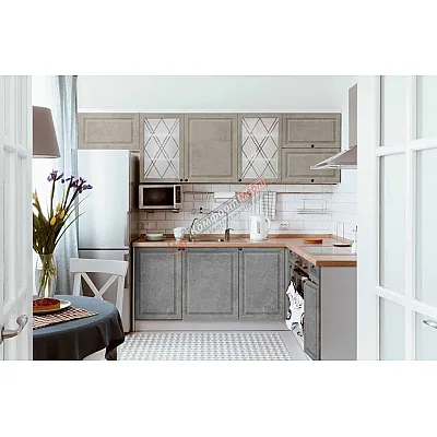 Модульна кухня Діамант 2.8х2м Мармур бетон бежевий, Мармур бетон сірий Модульна кухня Діамант 2.8х2м Мармур бетон бежевий, Мармур бетон сірий-0