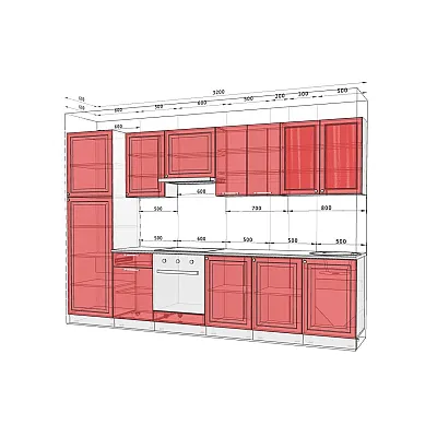 Модульная кухня Диамант 3,2м Лате-1