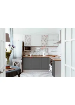 Модульна кухня Діамант 2.8 х 2 метра кутова Білий, Графіт