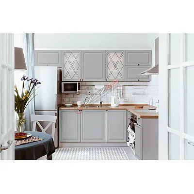 Модульная кухня Диамант 2.8 х 2 метра угловая Пепельный-0