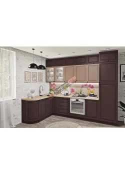 Модульна кухня Діамант 310 х 170см кутова Лате, Смокі