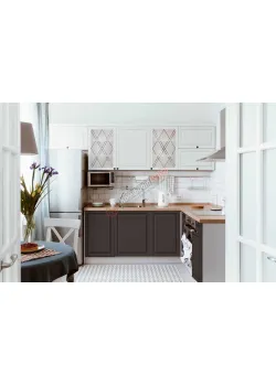 Модульна кухня Діамант 2.8 х 2м кутова Білий, Смокі