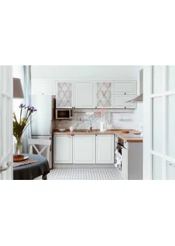 Модульна кухня Діамант 2,8 х 2 метра кутова Білого кольору