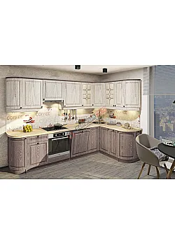 Модульна кухня Діамант 3х1.7 метра кутова Дуб білений, Дуб трюфель