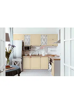 Модульна кухня Діамант 2,8 х 2 метра кутова Крем