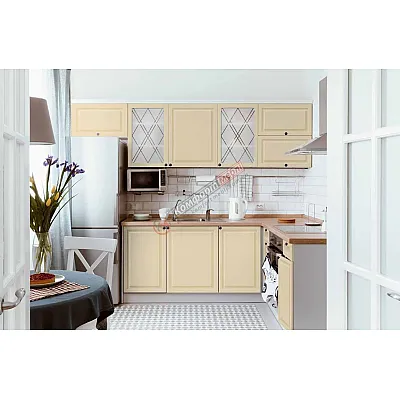 Модульна кухня Діамант 2,8 х 2 метра кутова Крем-0