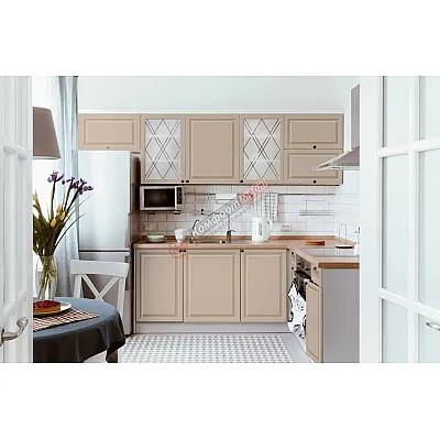 Модульная кухня Диамант 280 х 200см угловая Капучино-0