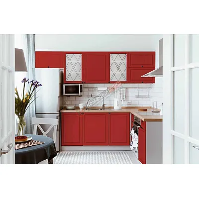 Модульна кухня Діамант 2,8 х 2м кутова Червоний-0