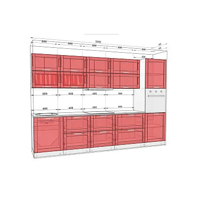 Модульна кухня Престиж 3,2 метра Дуб сонома-1